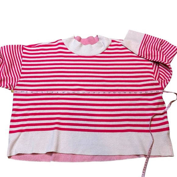 Anthropologie Maeve Carys mock neck pink red striped sweater size 3X long sleeve - Picture 7 of 8